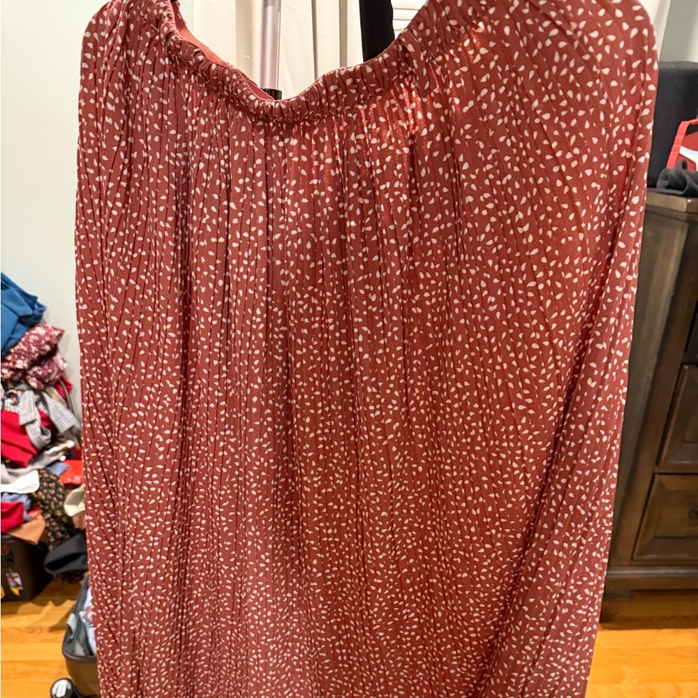 Alice Blue Terracotta Pleated Skirt